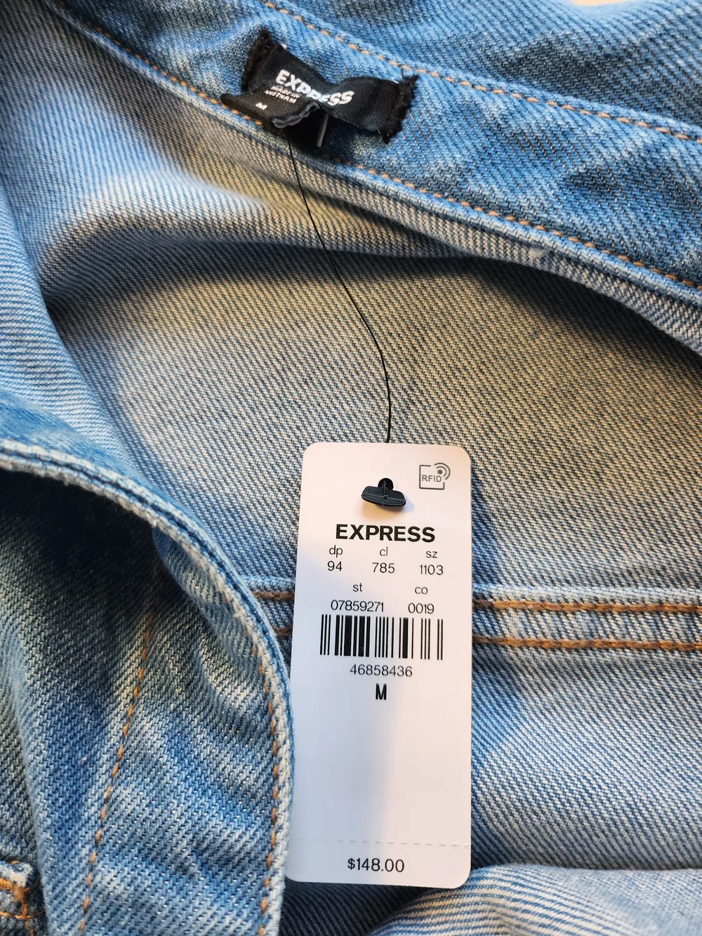 Express NWT Denim Button Long Sleeve Dress - Picture 8 of 13